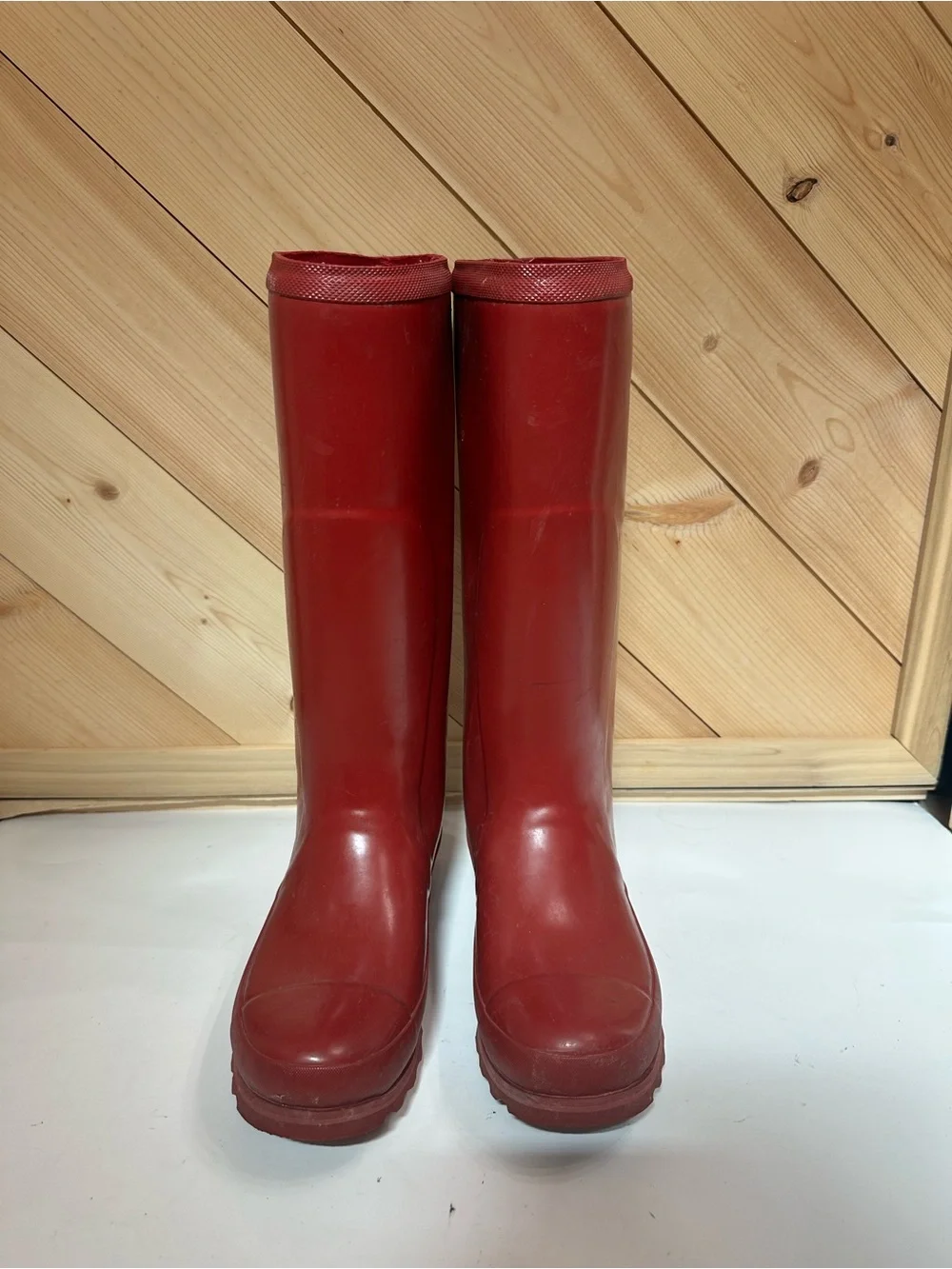 Sorel Glossy Tall Red Winter And Rain Boots Woman’s Size 8